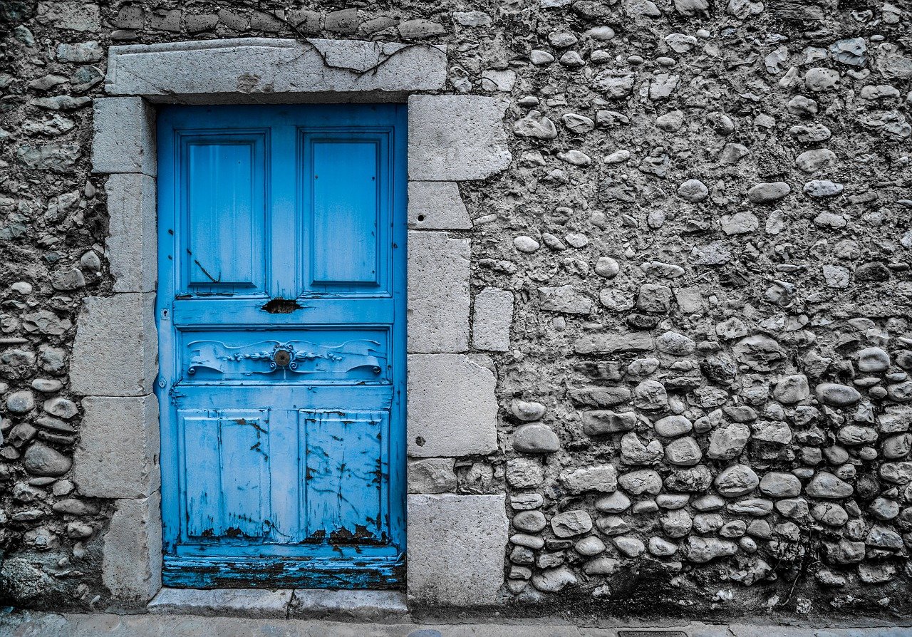 Blue Door, Rock Wall