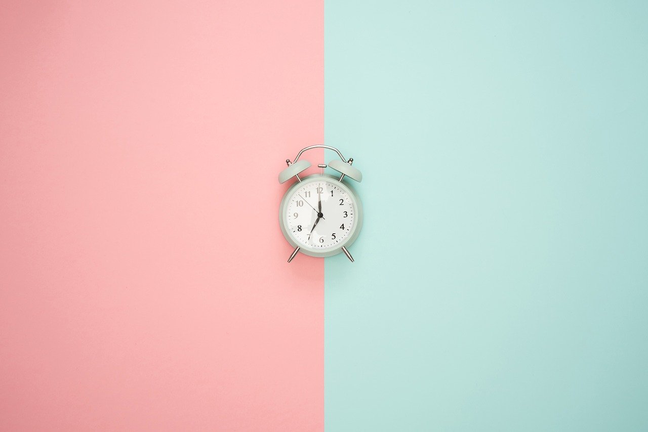 Pink green alarm clock